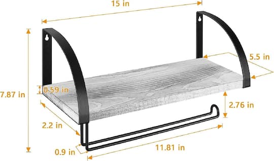 NEX™ 15" Wall Mounted Paper Towel Holder with Wood Shelf